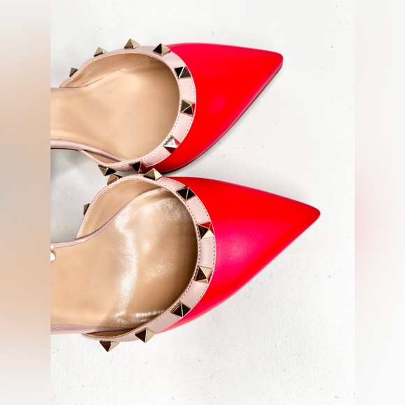 NWT Valentino Garavani Kitten Sling Back Rockstud Pump Heels Size 40/ 9.5 - Picture 6 of 10